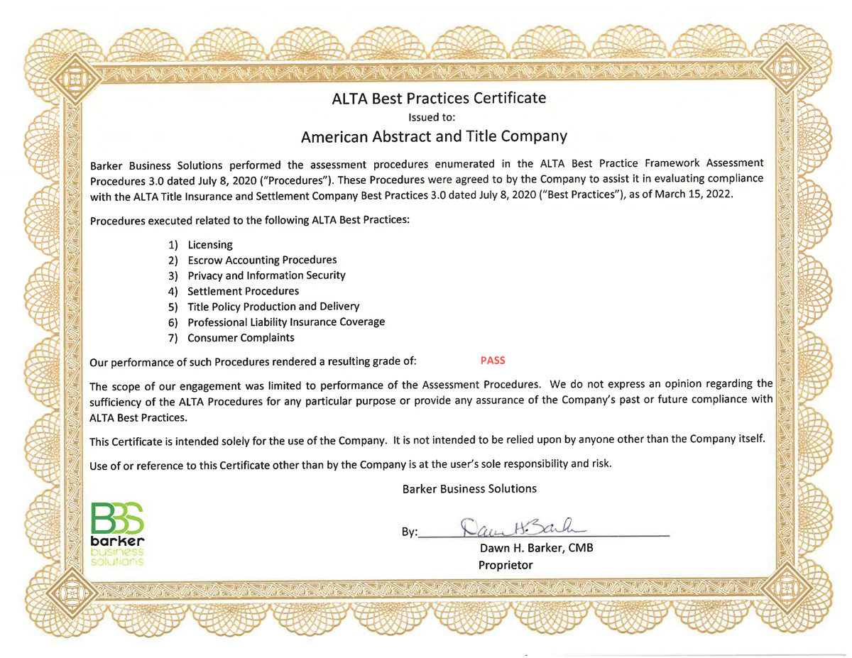 2022 ALTA AATC Certificate